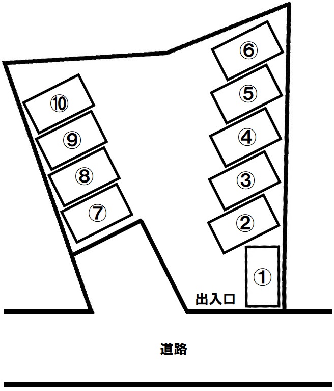 神戸市須磨区東白川台5丁目　月極駐車場の図面