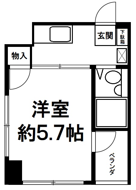 アーバン・リンク　神戸市須磨区大黒町2丁目　1Ｋの図面