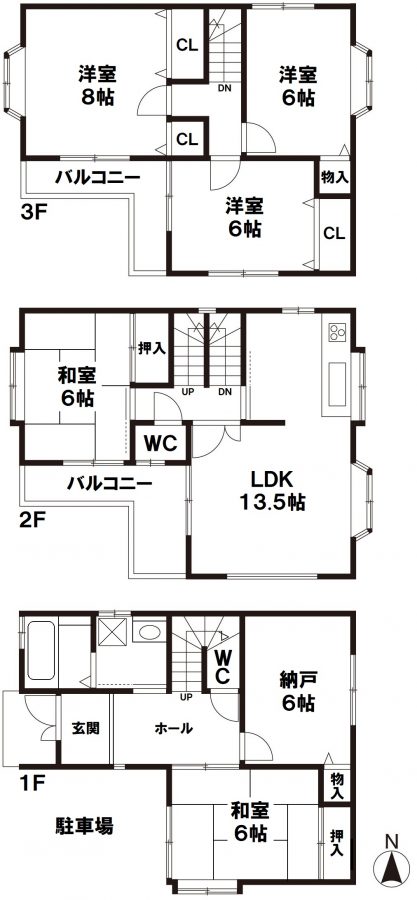 大阪府四條畷市二丁通町　中古一戸建の図面