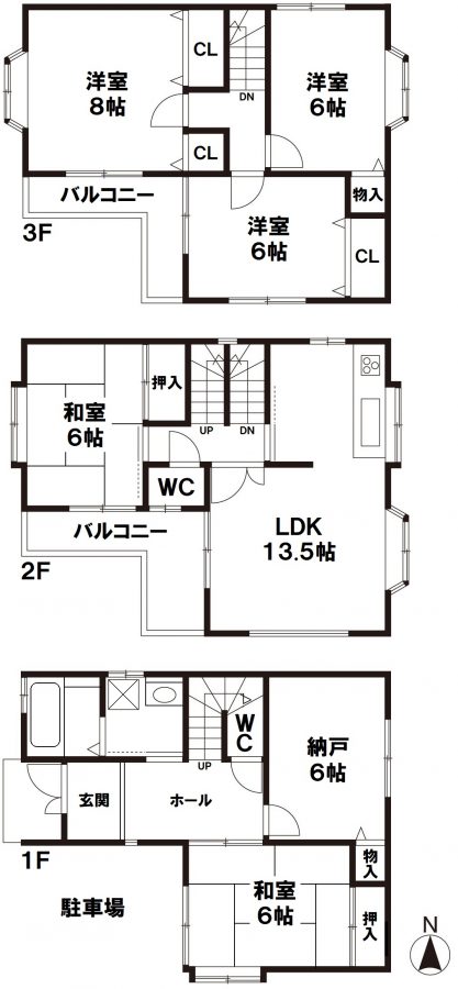 四條畷市二丁通町　中古一戸建の図面