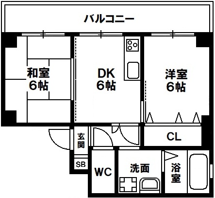 賃貸マンション　シェルハウス　神戸市垂水区清水が丘1丁目　3階部分の図面