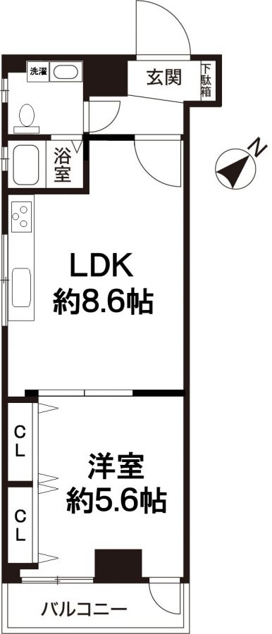 グランドシャトー板宿Ⅱ　1LDK　980万円の図面