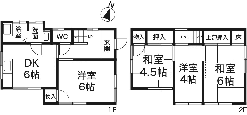 神戸市北区山田町上谷上　中古戸建の図面