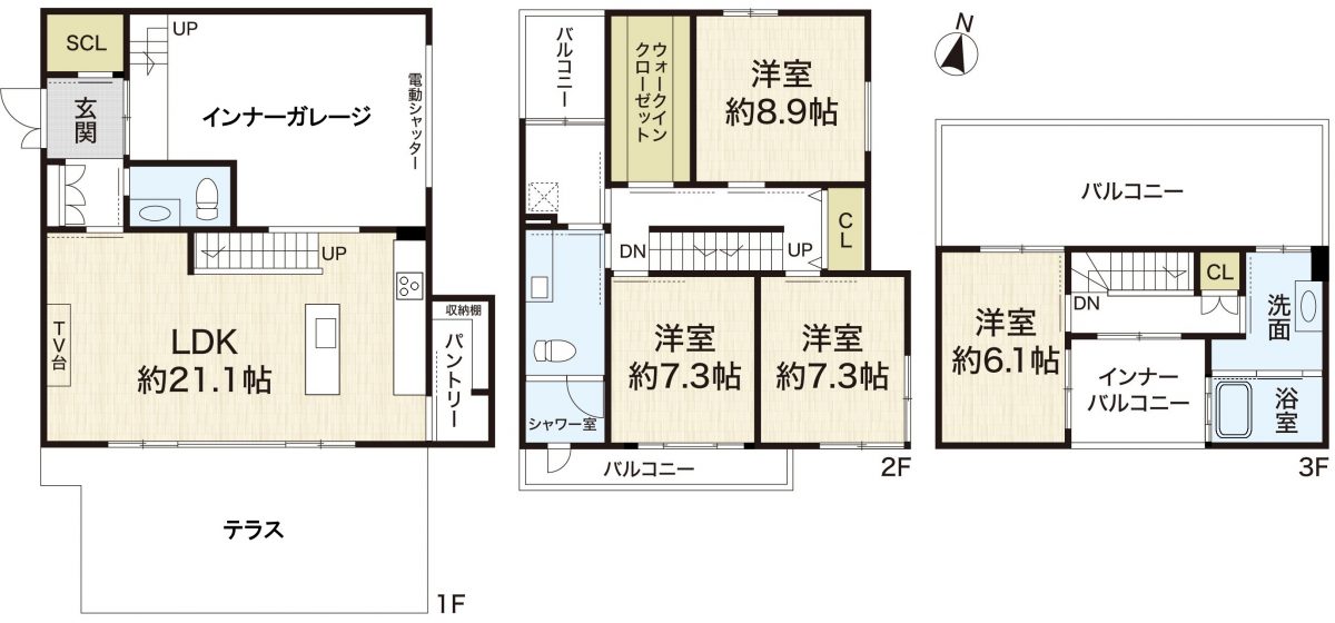 神戸市須磨区若草町2丁目　中古一戸建　積水ハウス施工の注文住宅の図面