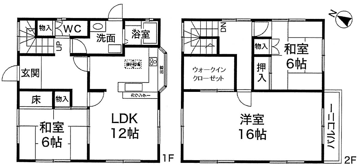 加古川市平岡町土山貸家　月額110,000円の図面