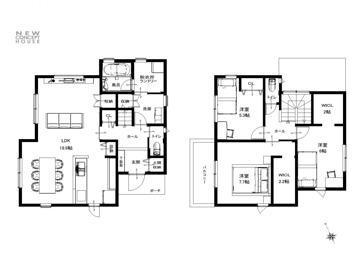 西区池上2丁目新築住宅　3ＬＤＫ+Ｗ　3,.480万円の図面